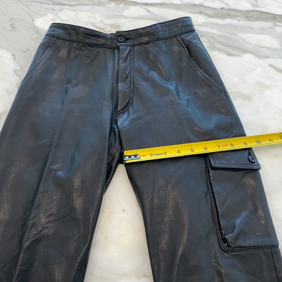REM GARSON BLACK LEATHER CARGO PANTS SIZE US 2 - Picture 11 of 15